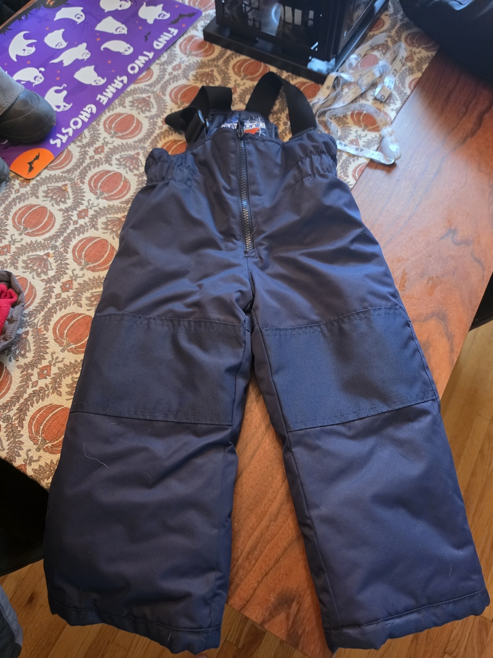 Children's Navy Snow Overalls with Adjustable Suspenders